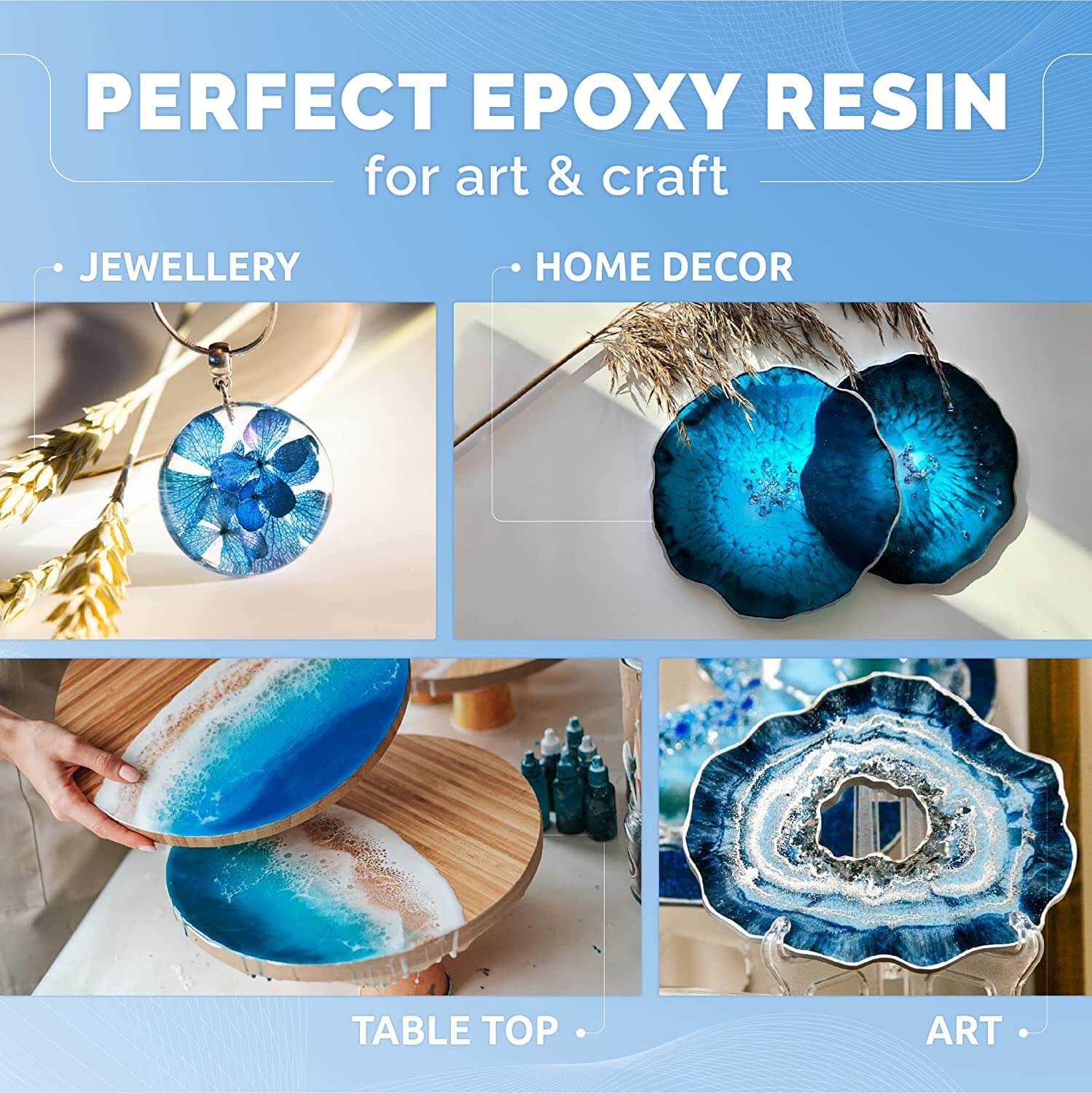 DR. CRAFTY Epoxy Resin Kit - 2 Part, 2 Gallon, Clear, Ideal for Wood  Finishes, Craft, Jewelry Casting, DIY, Tumblers & More