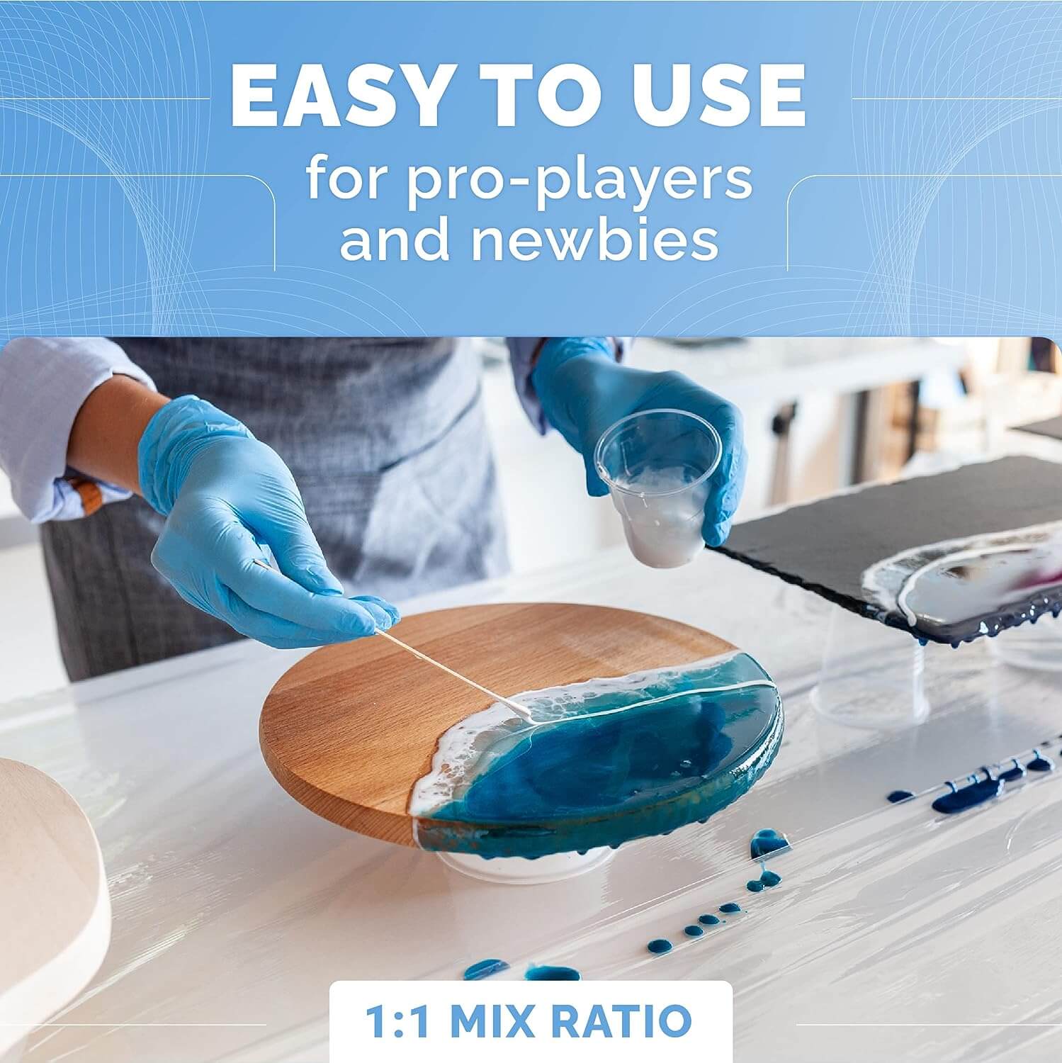 Epoxy Resin Kit Crystal Clear Epoxy Resin Kit & Hardener for DIY Art, Mold  Wood